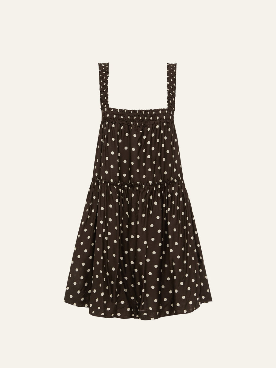 Gathered Mini Dress - Praline  peony AUS