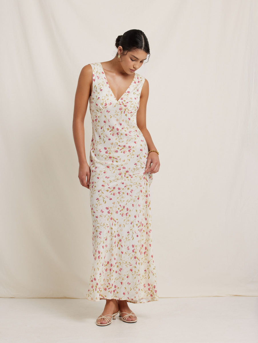 SQUARE NECK MAXI DRESS PEONY main image 1