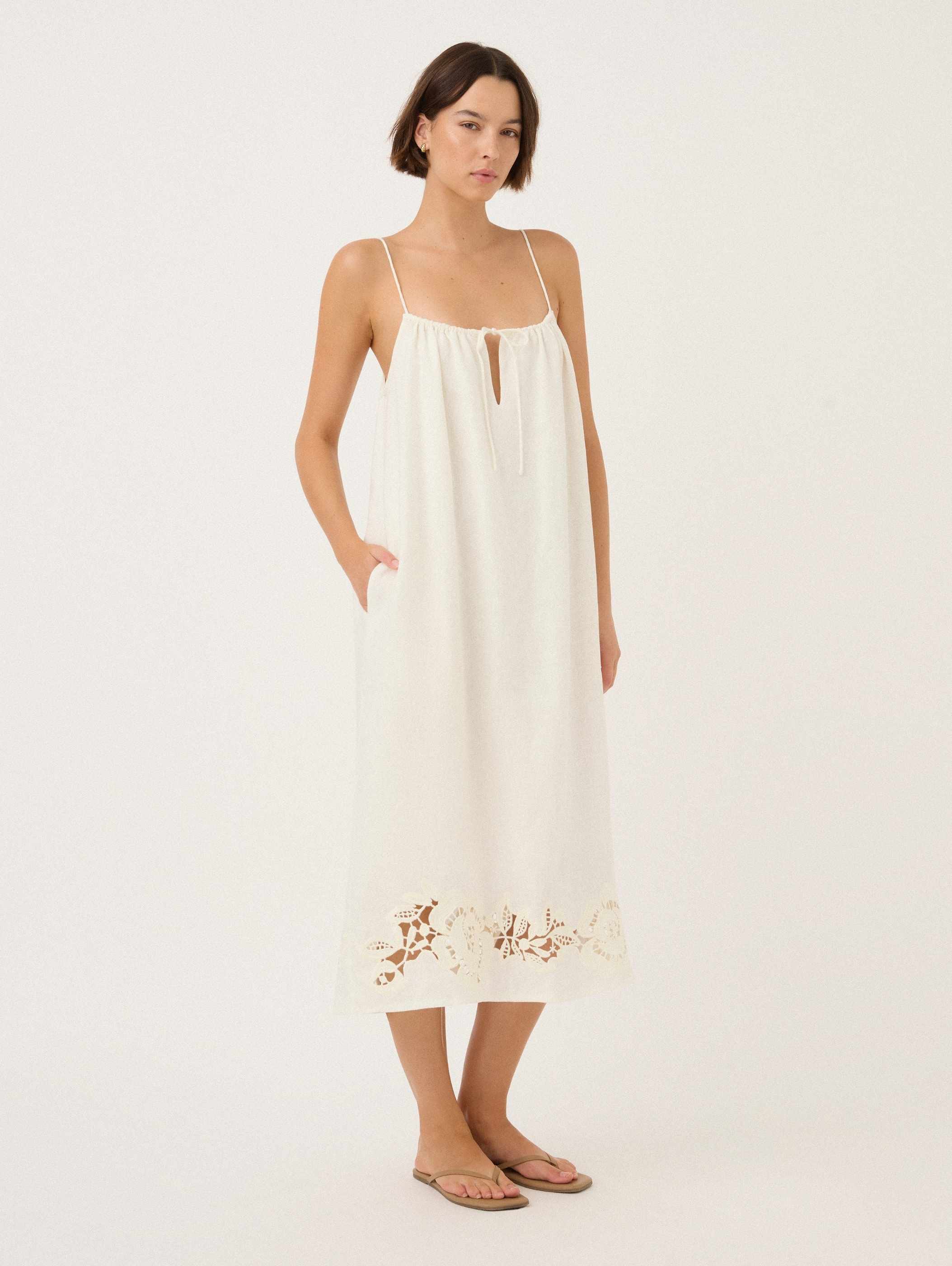 Embroidered Midi Dress