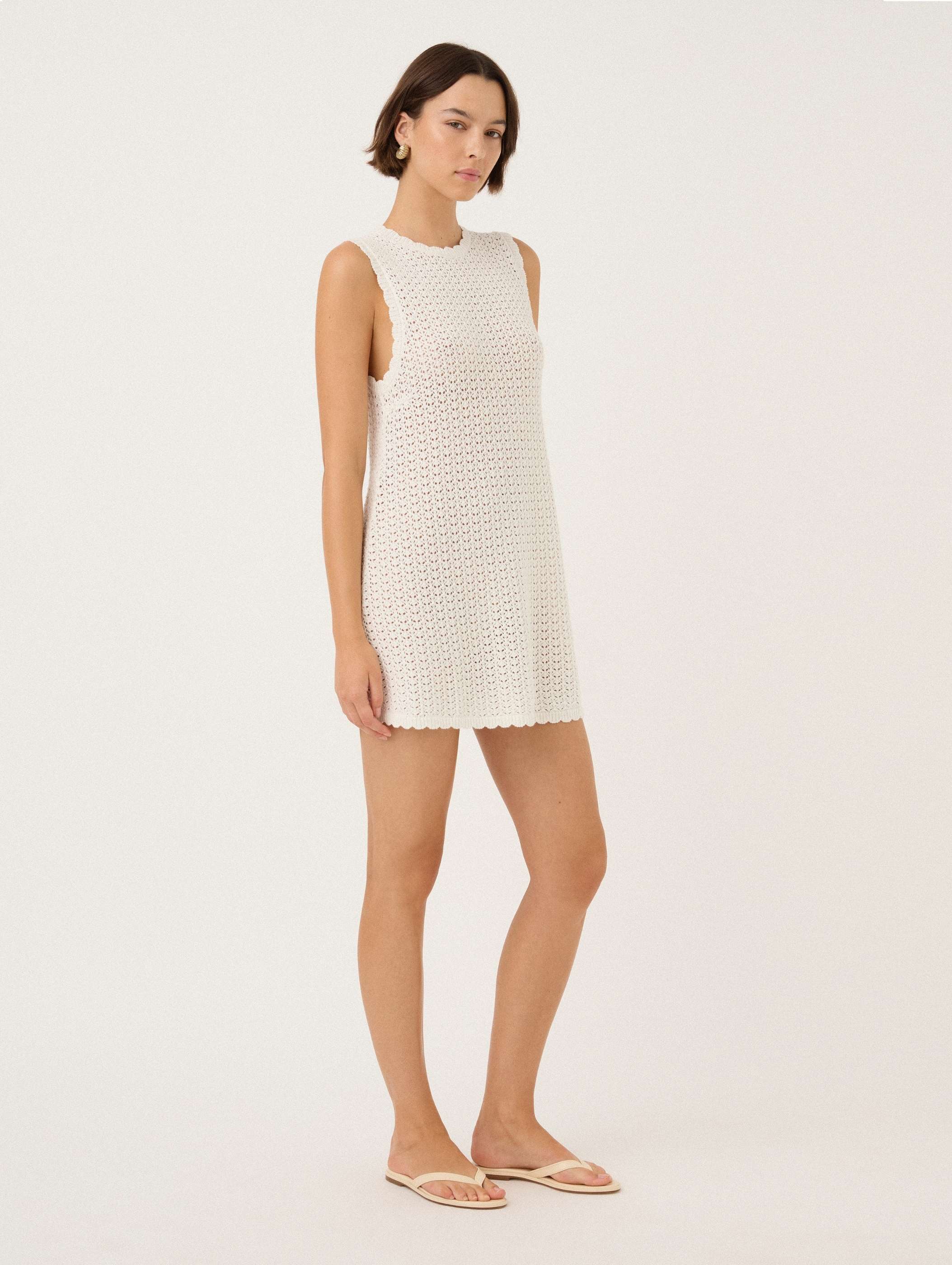 Pointelle Shift Mini Dress