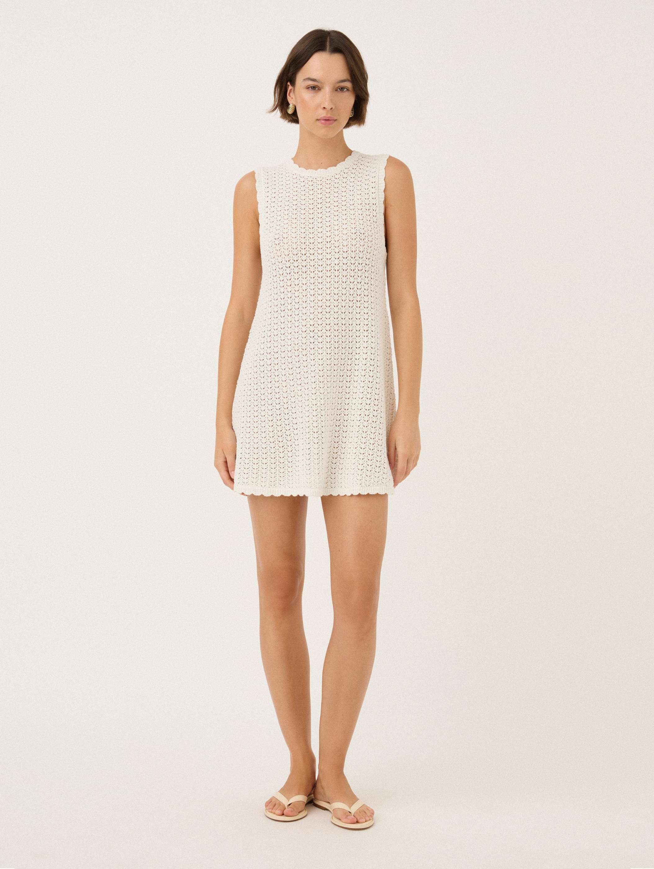 Pointelle Shift Mini Dress