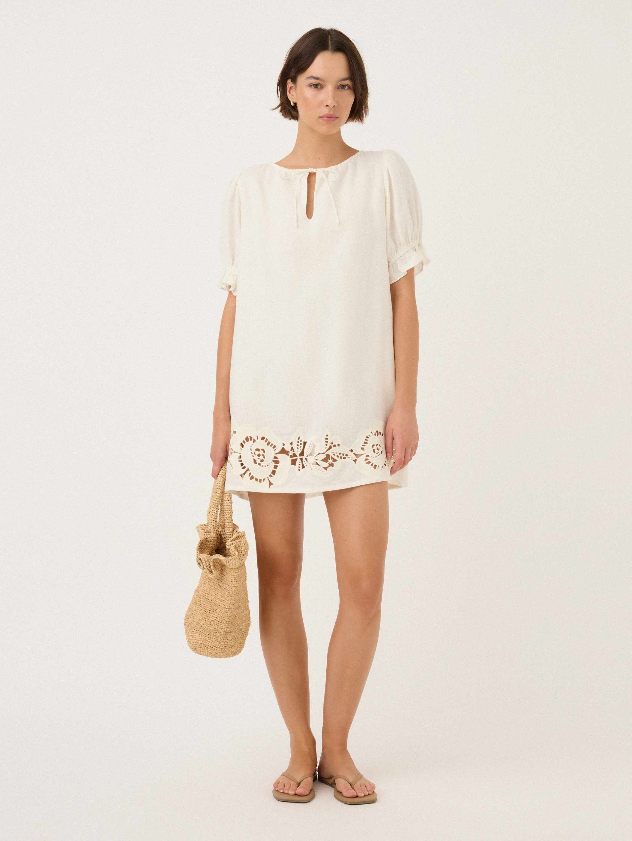 Embroidered Poets Mini Dress
