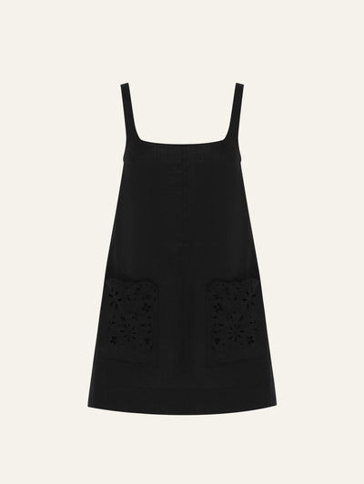 Embroidered Shift Mini Dress