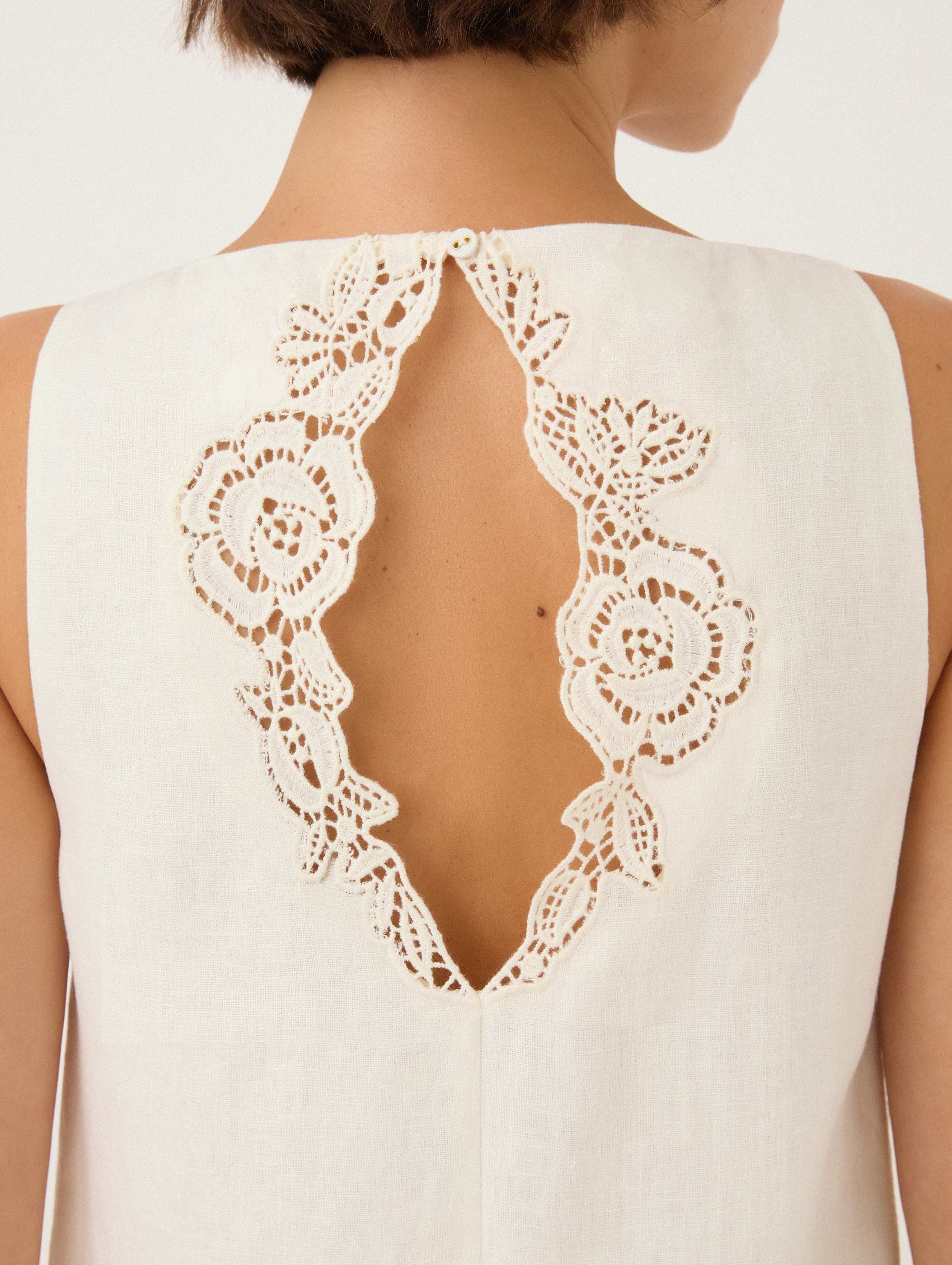 Embroidered Keyhole Mini Dress
